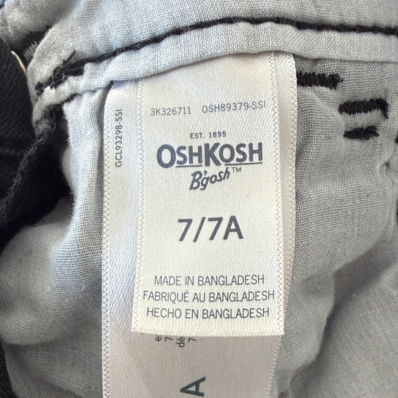 OshKosh Size 7 Black Denim Overall Shorts - Picture 3 of 9